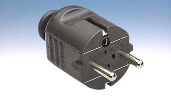 Вилка электрическая предохранительная Bachmann 910.170, 16А/250В, черная, IP20