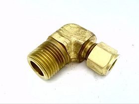 Фитинг компрессионный латунный угловой 3/8" x 1/2" MPT, 2300 PSI
