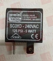 Обмотка клапана Артикул SC08D-240VAC-DS от производителя GEMINI VALVE