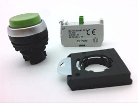 Кнопка управления BACO CONTROLS L21AB02-3E10 зеленая, 22мм, 3 позиции, 1NO