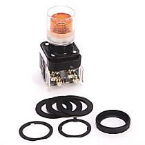 Кнопка управления Allen Bradley 800H-QRAH2A светодиодная янтарная 30мм с защитой 12-130В AC/DC
