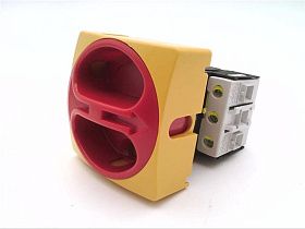 Поворотный разъединитель BACO CONTROLS 172001, 3-полюсный, 25А, желтый с красной накладкой