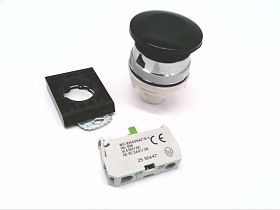 Кнопка грибовидная BACO CONTROLS T11AD03-3E10, черная, 30мм, моментальная