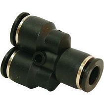 Y-образный соединитель нажимной 3/8" для труб, нейлоновый корпус, 220 PSI