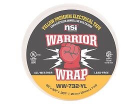 Изолента виниловая электрическая Warrior Wrap WW-732-YL желтая