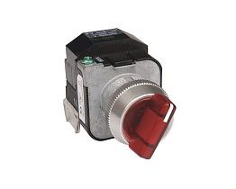 Переключатель селекторный Allen Bradley 800T-2JRH2KB7AX трехпозиционный с подсветкой 130В красный