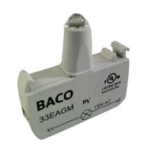 Блок освещения светодиодный BACO CONTROLS 33EAGM, зеленый, 130В, винтовое подключение
